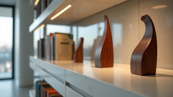 Bibliothèque contemporaine : sculpture et rangement design